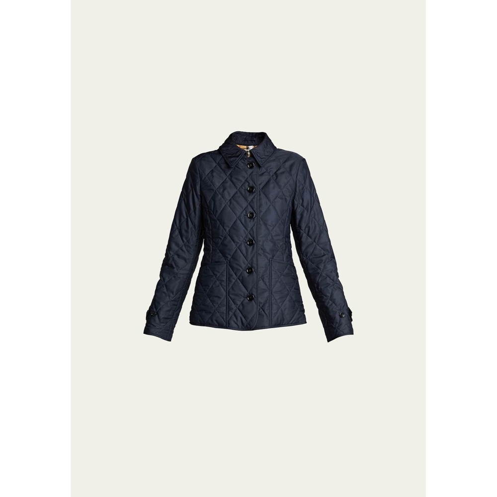 BURBERRY Diamond Quilted‎ Thermoregulated Jacket Blue Women's Size Large NWOT - Picture 2 of 7